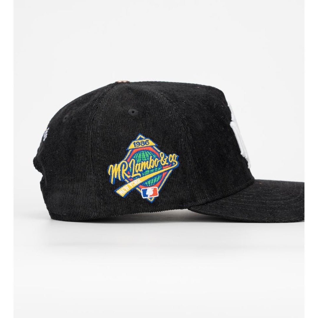 Mr Lambo & co. Black Corduroy Snap back