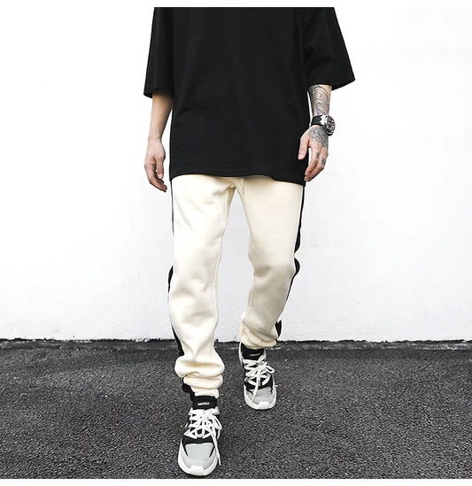 Cream with black stripe sweat pants